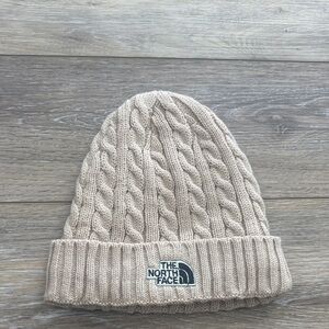 The North Face Beige Cable Knit Beanie